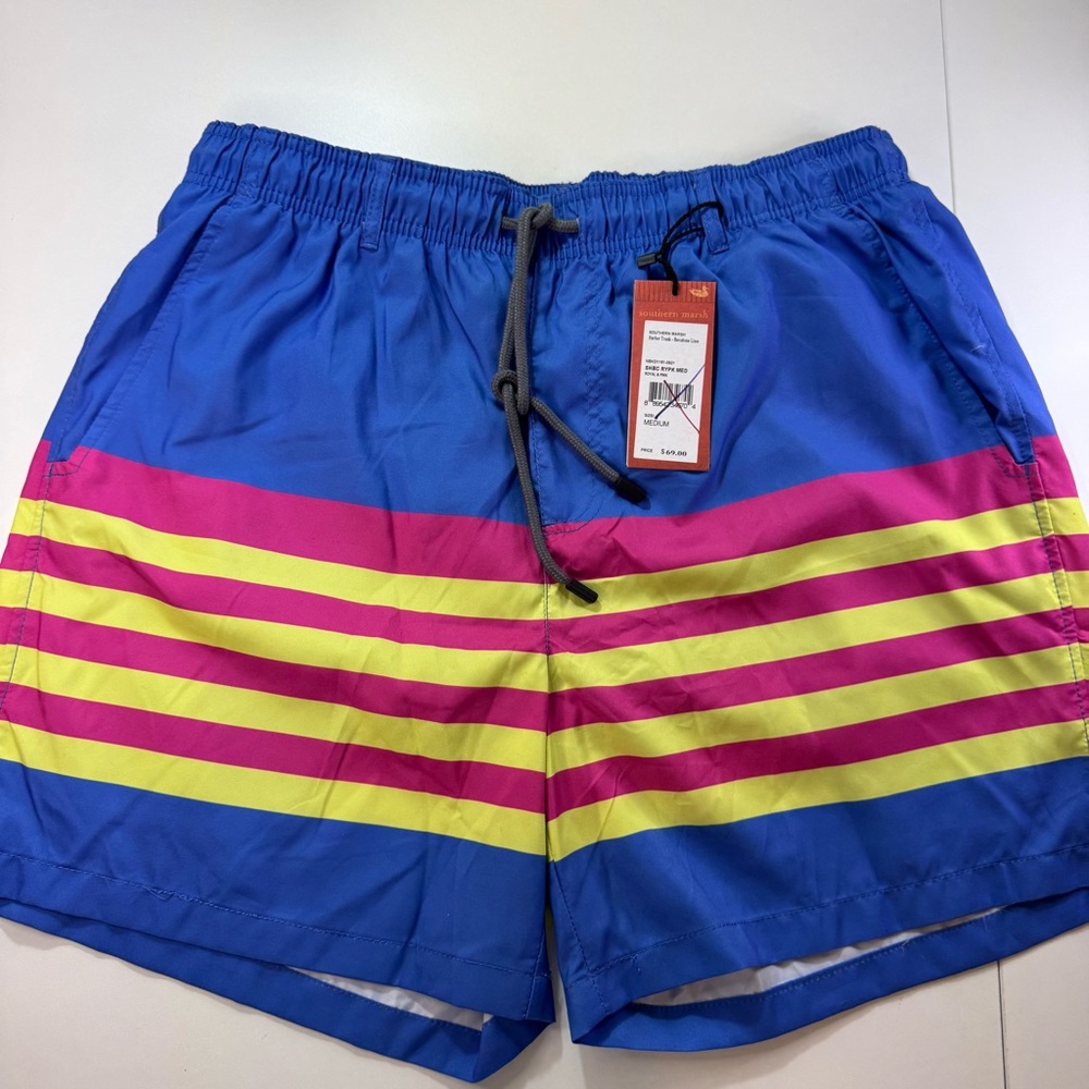 Southern Marsh Men's Swim Trunks Medium Meshed Lined NWT Striped